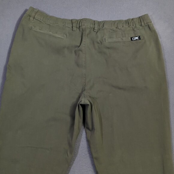 Cove USA Pants Men's 38 Green Chino Pants Stretch Elastic Waist Casual - Picture 3 of 11